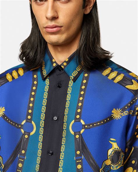 versace medusa button up shirt|Versace Medusa shirt men.